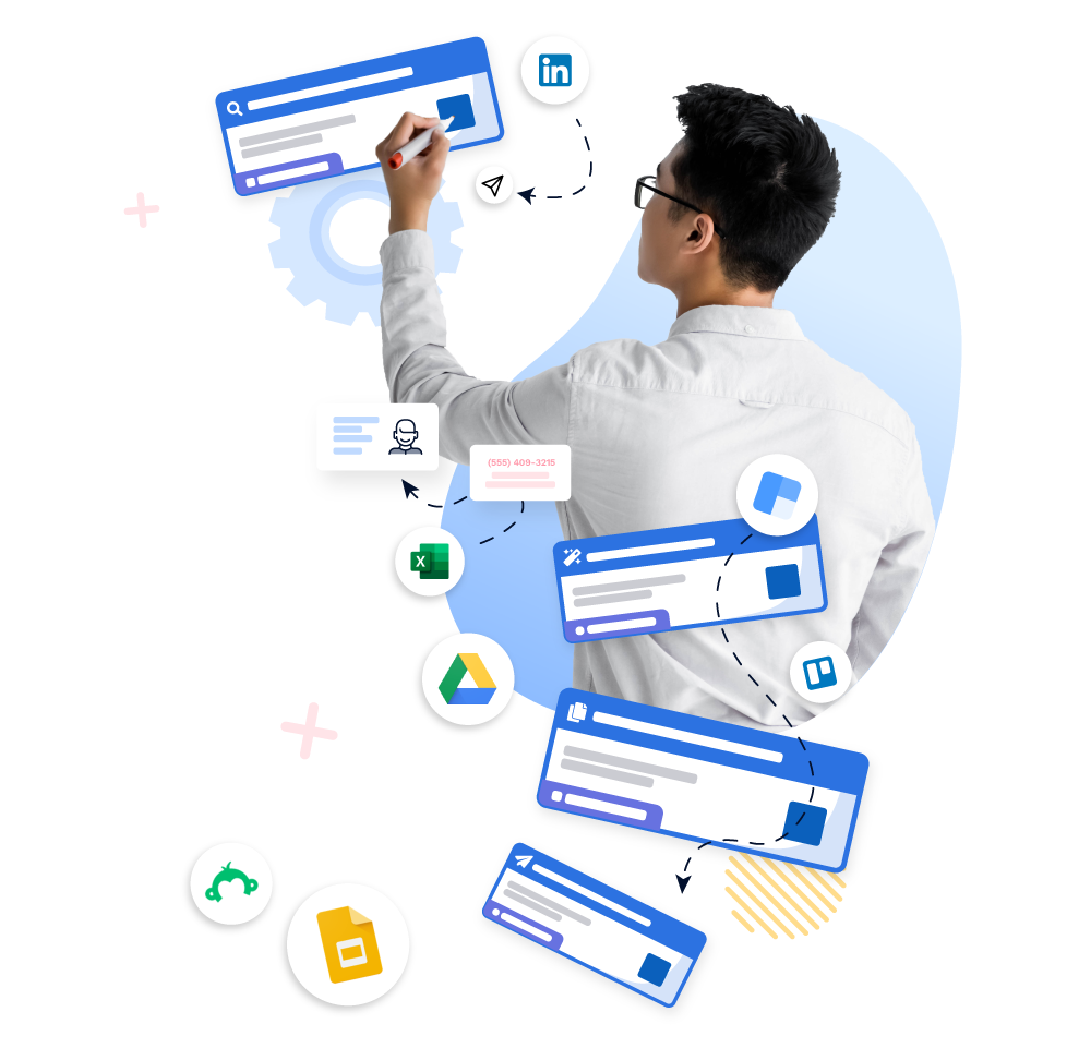 AI property management automation workflow dashboard showing integrated apps and automated processes